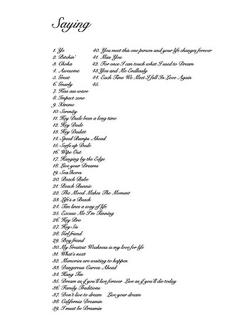 Saying list